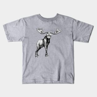 Teddy Roosevelt Bull Moose Cartoon Kids T-Shirt